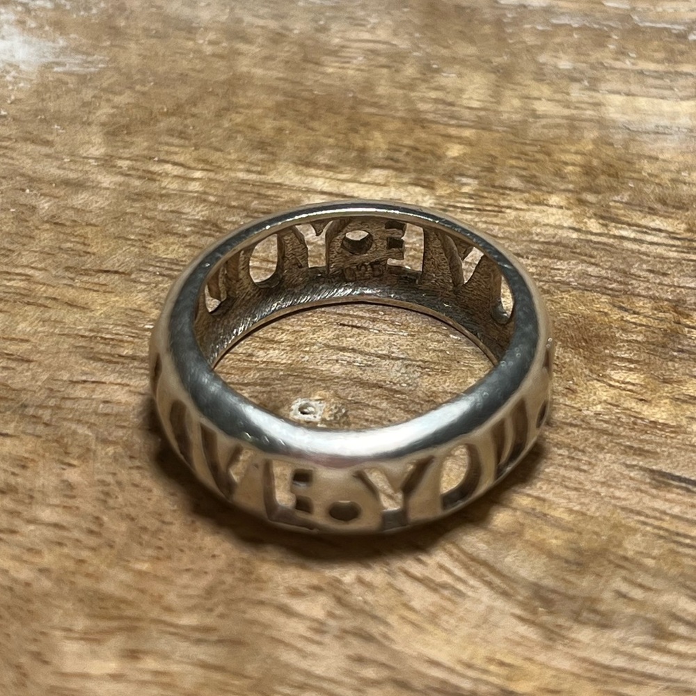 “I Love You” Cutout Letters 925 Sterling Silver Band Ring - Picture 6 of 9